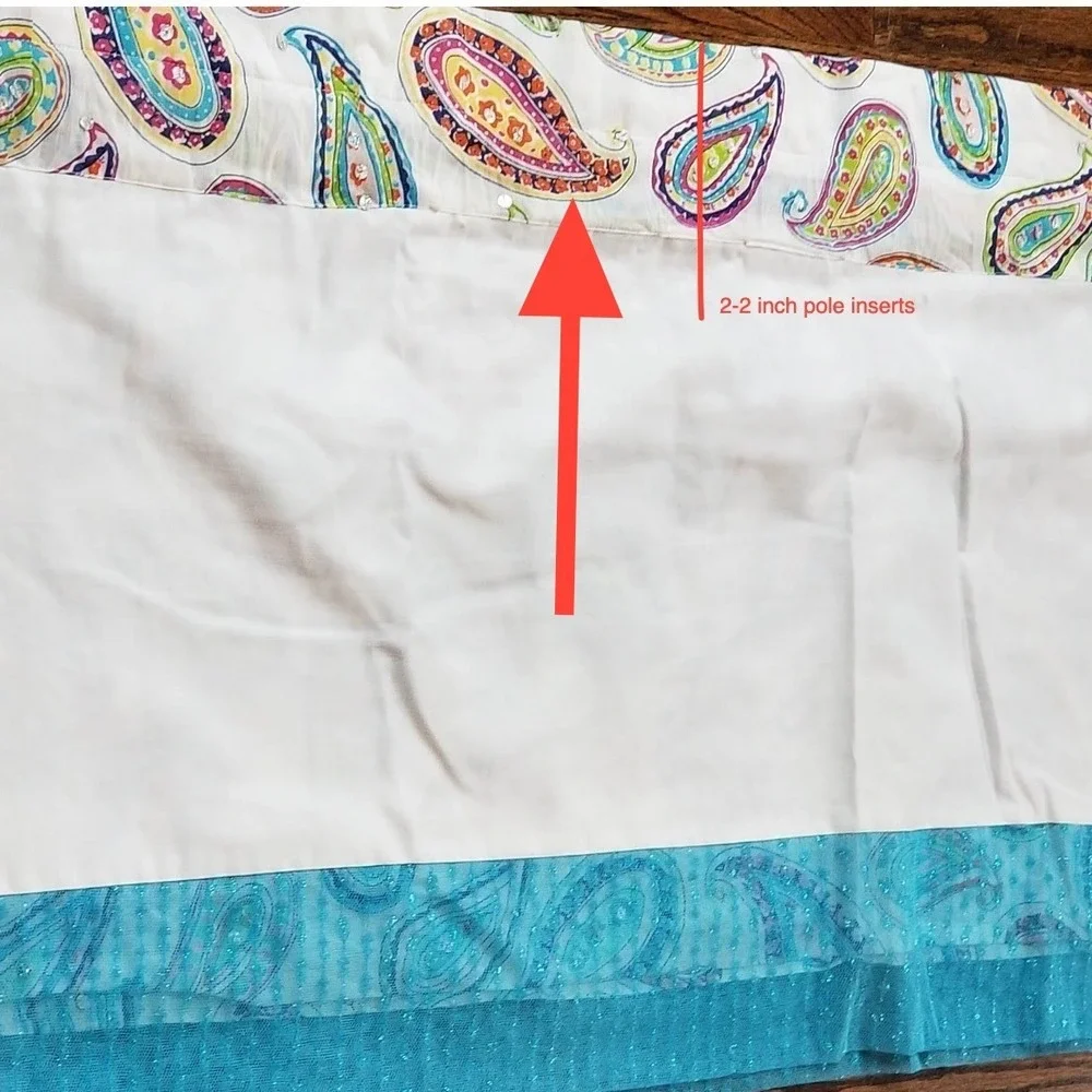 Window Valance 20x 90, multi color boho‎ paisley
